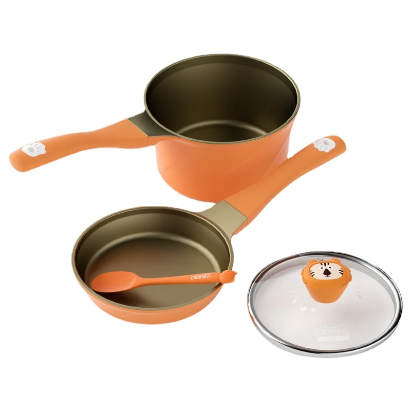 

Soup & Stock Pot with Animal World Design, Non-stick Coating for Baby Milk, Cereal, Rice, Multifunctional Cooking Pot