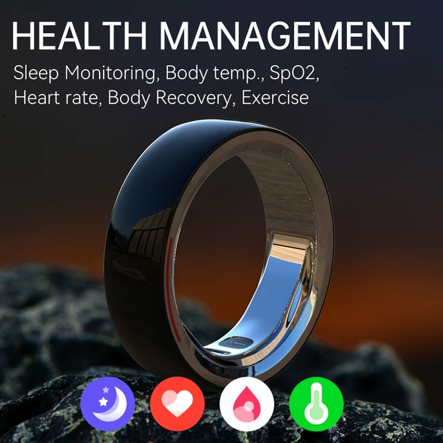 Original Rogbid New Smart Ring Activity Tracker with Heart Rate Sleep  Temperature Monitor Pedometer Blood Oxygen APP Compatible