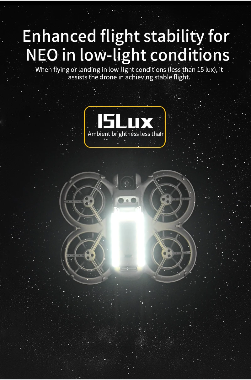 Description Picture 4 of itemNeo LED Landing Gear for DJI Neo Drone Night Flight Light Extension 10mm Height Leg Luminous Tripod Rechargeable Accessories