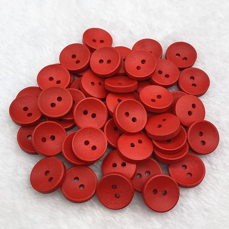 새로운 15mm 20mm 25mm 색상 어린이 라운드 버튼 나무 수제 스크랩북 웨딩 장식 바느질 액세서리