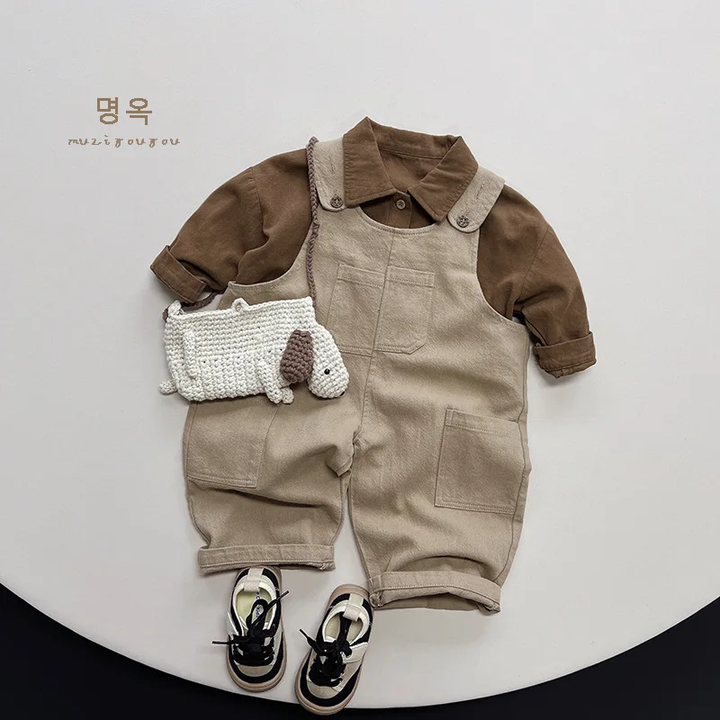 Korean Style Boys' Shirt New Spring Autumn Children's Forest Series All-Match Trendy Top Girls' Leisure Jacket Kids' Clothing