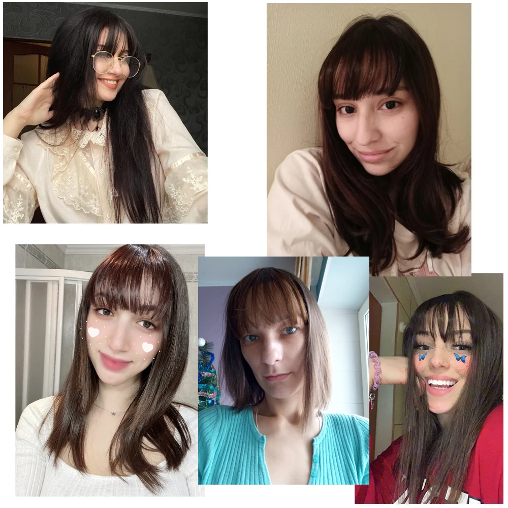 Fake Invisible Synthetic Bangs Front Fringes Clip in Hair pieces Air Bangs Fiber Good Hair Styling Accessories Hairpieces synthetic bangs