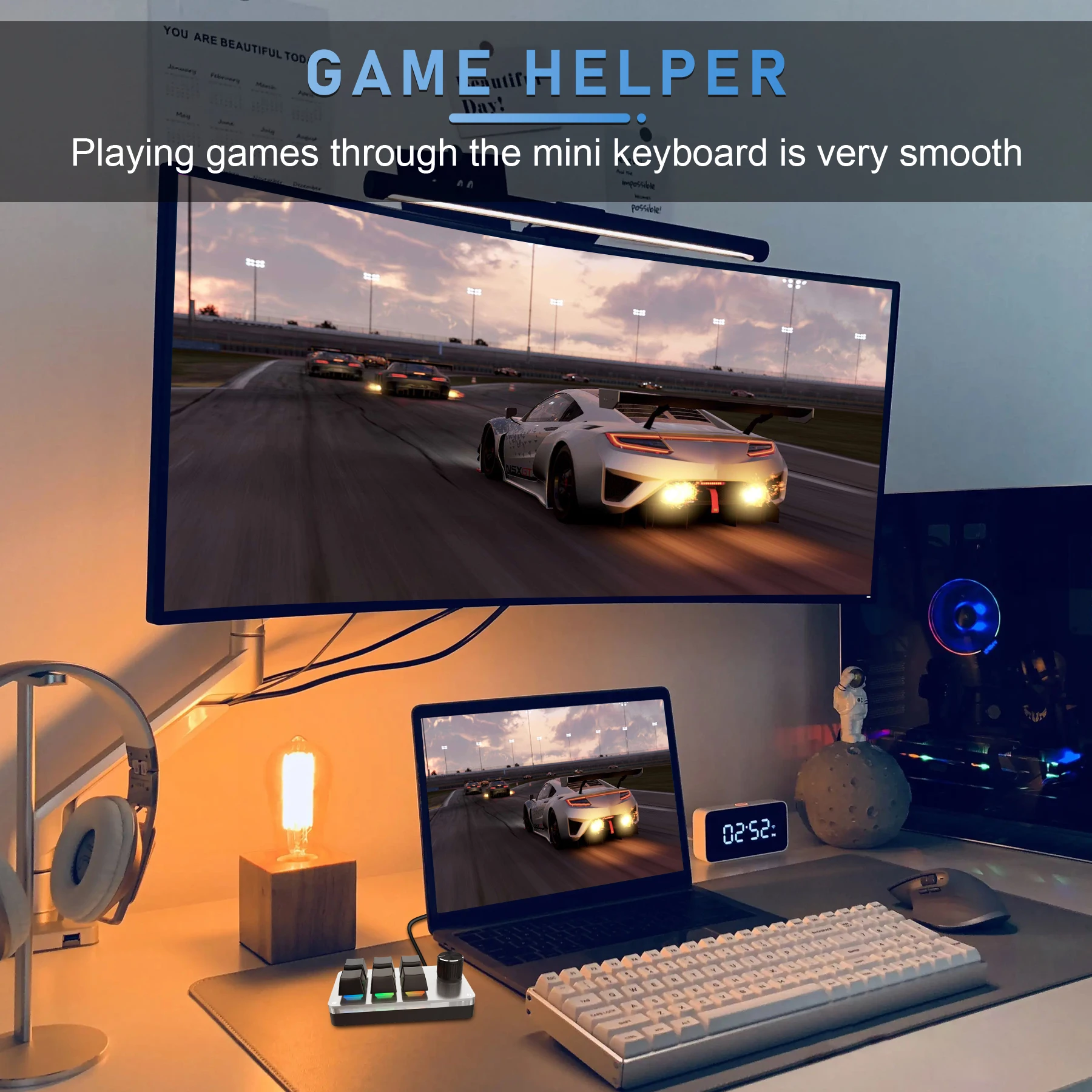 Compact RGB Mechanical Gaming Keypad with Customizable Macros & Hot-Swappable Switches