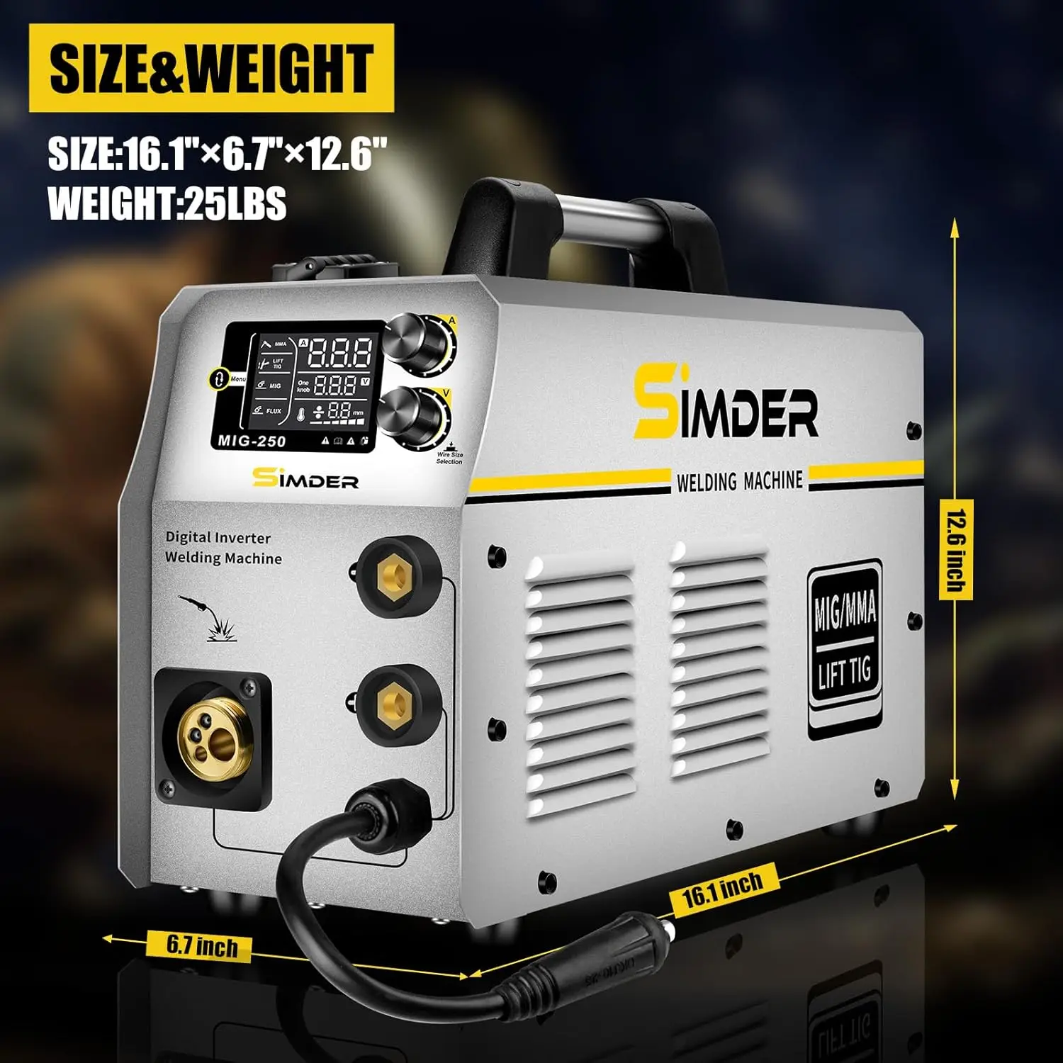 MIG Welder 4 in 1 MIG/MAG/Lift TIG/Stick Welder 110/220V Dual Voltage Welding Machine with Flux core wire