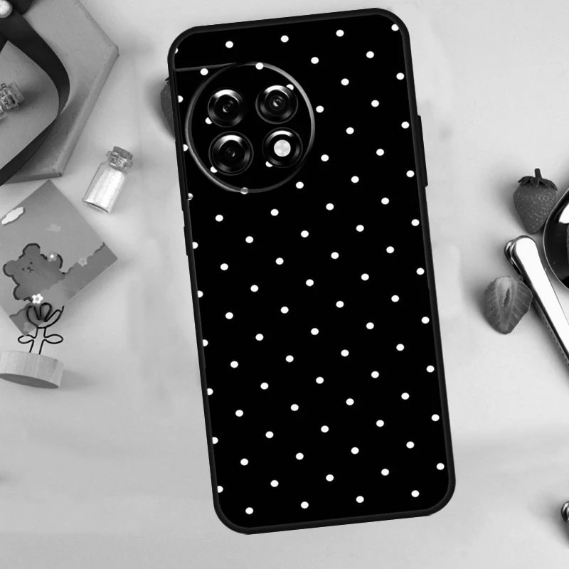 Chic Black and White Polka Dot Phone Case Cover
