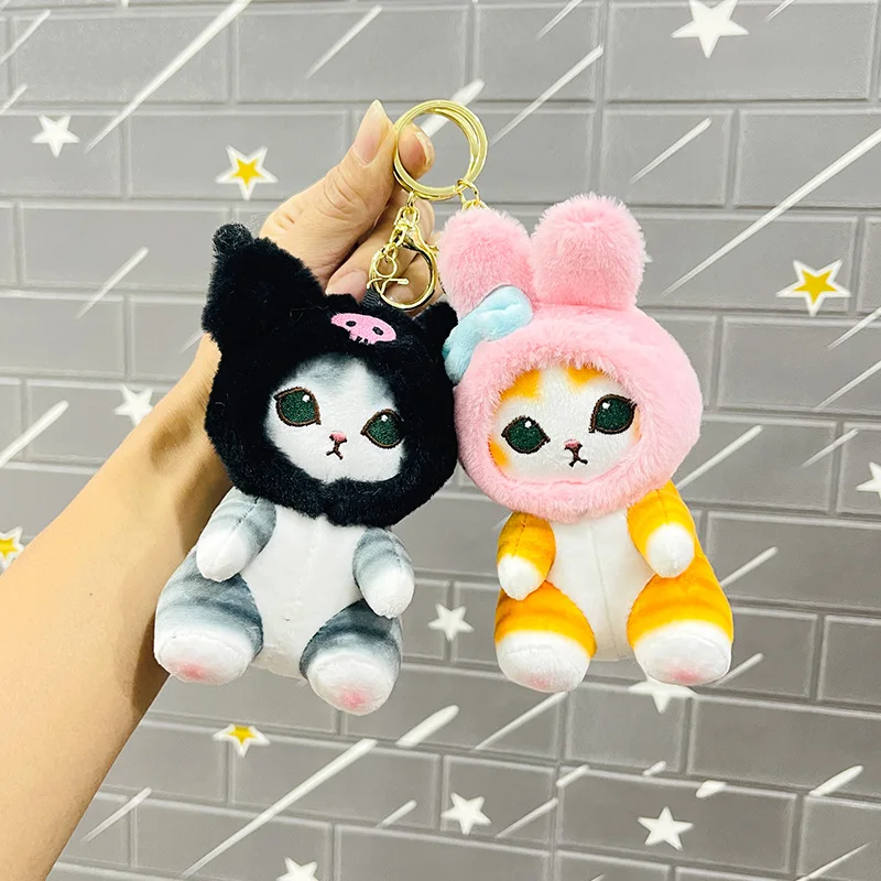 Mini Chaveiro Pingente Kawaii para Crianças, Peluches Animais Bonitos, Tubarão, Gato, Boneca Nova, Brinquedos Presente