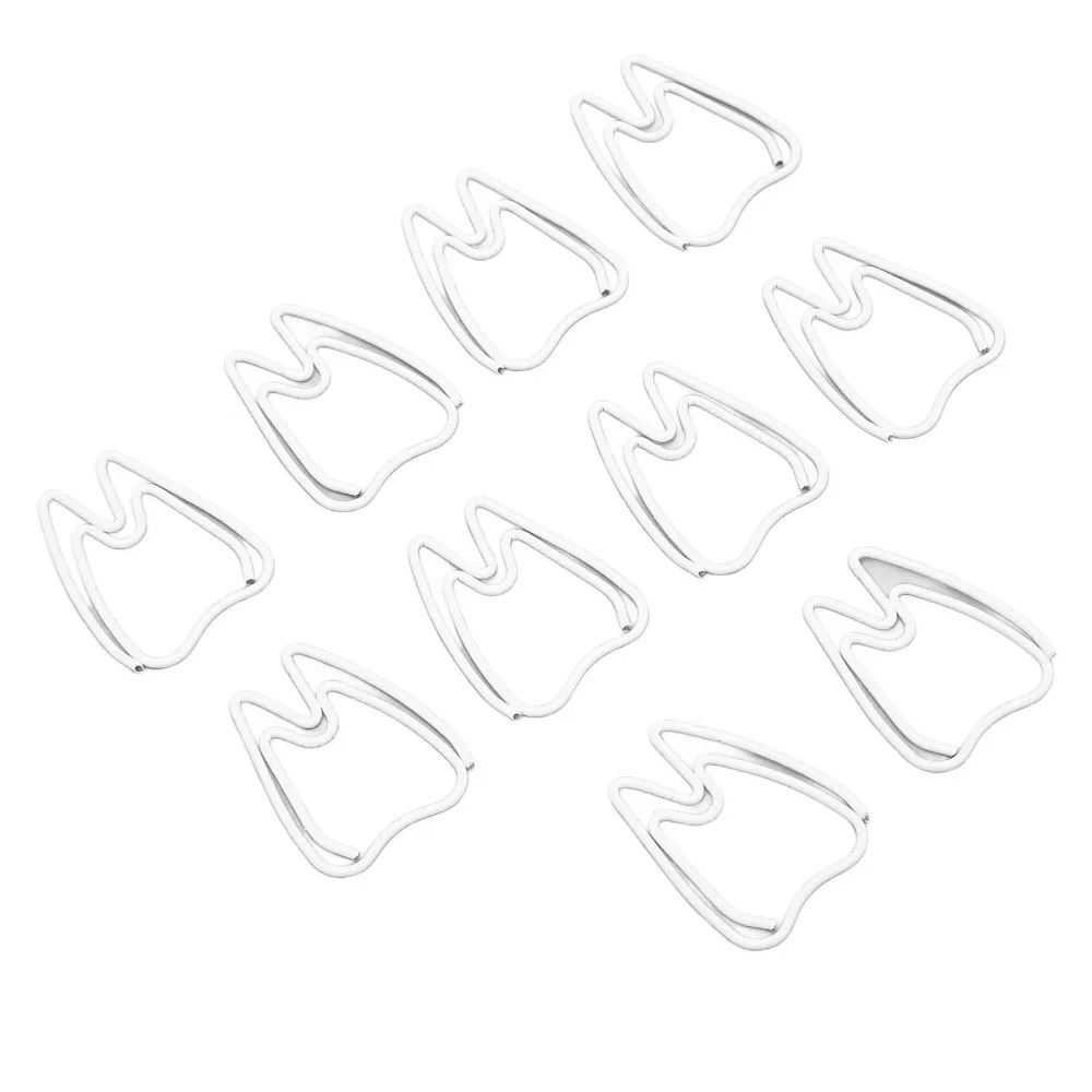 100Pcs 플라스틱 코팅 금속 종이 클립 흰색 치아 모양 미니 종이 클립 소형 휴대용 소형 종이 클립 사무실 사용
