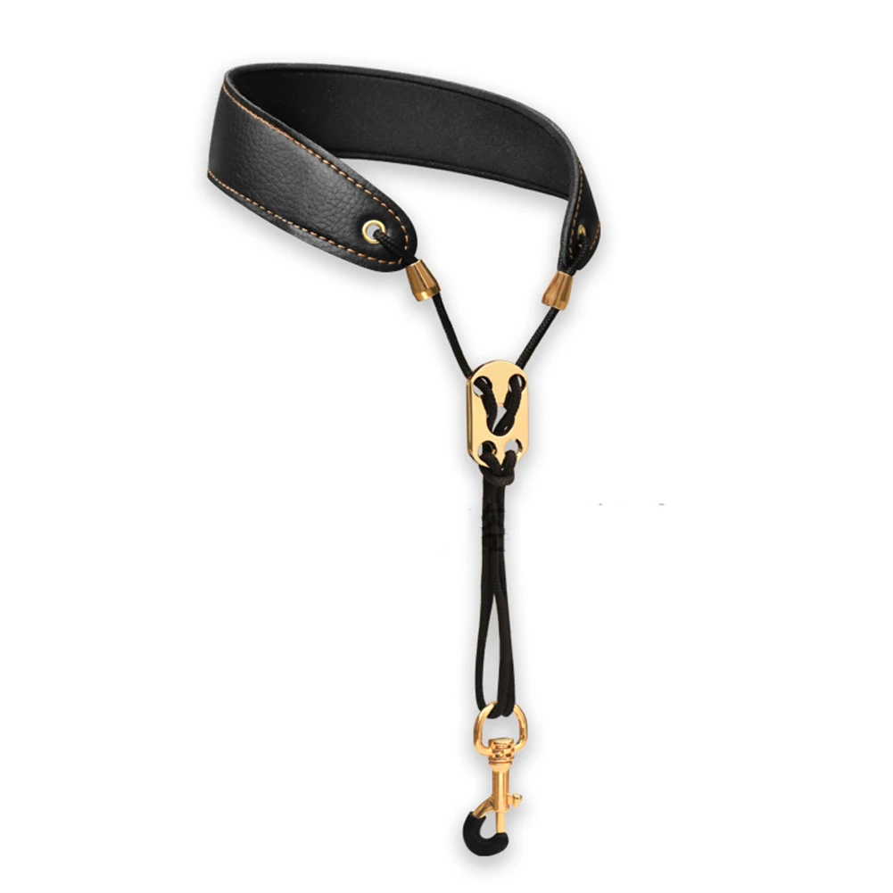 Saxophone Strap Leather Saxophone Lanyard Neck Strap Protection Neck