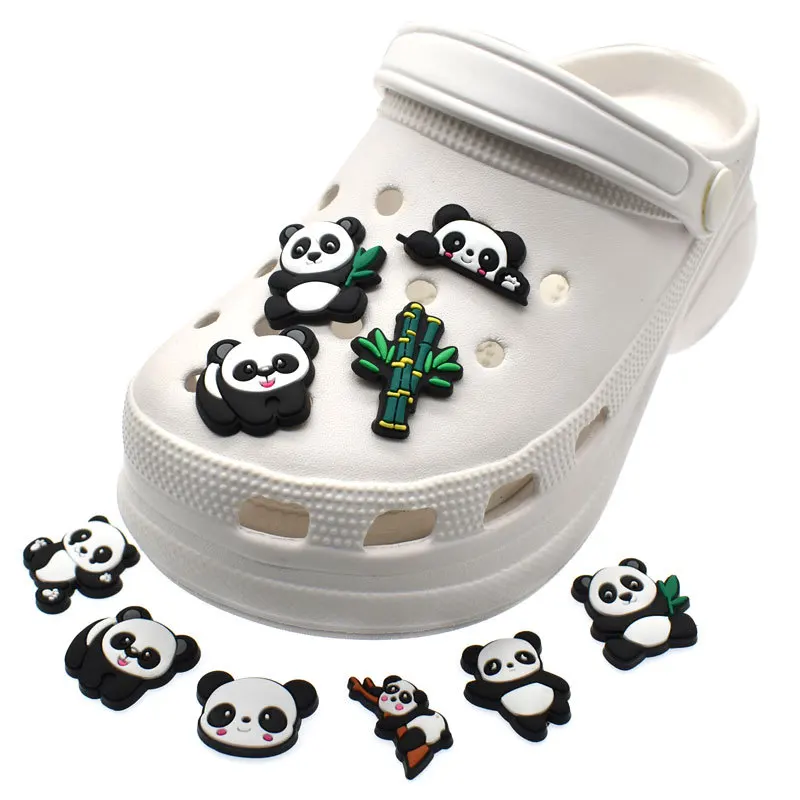 

11Pcs Cute Panda Style Croc Charms Jibz Packs Shoe Decoration Sets Kids Shoe Charms Jibbtz Set Cros Accessories Wholesale Bulk