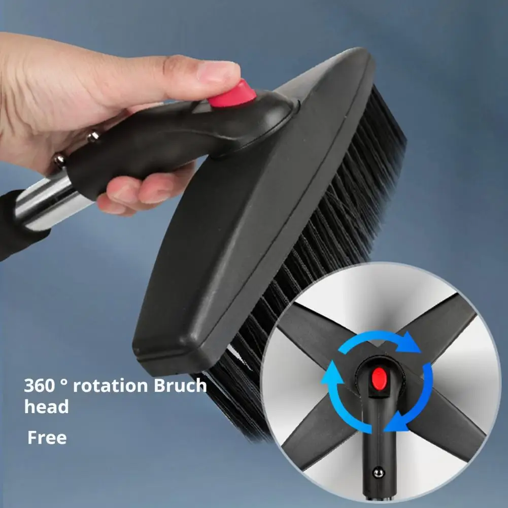 Car Wash Snow Shovel with 3-in-1 Brush Heads Nylon Bristles Rotatable Brush Head Snow Ice Scraper Heavy-duty Shovel