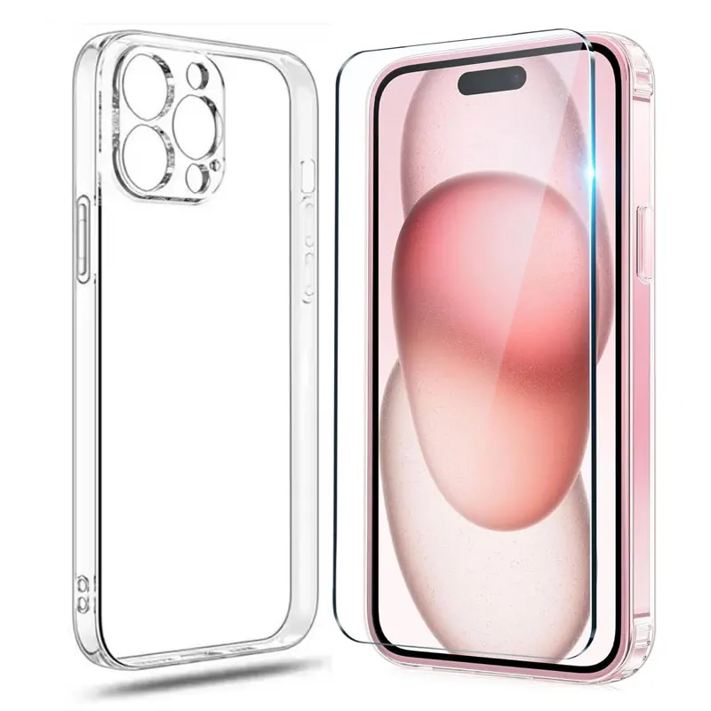 Premium 9H Tempered Glass Screen Protector with Clear Silicone Cover