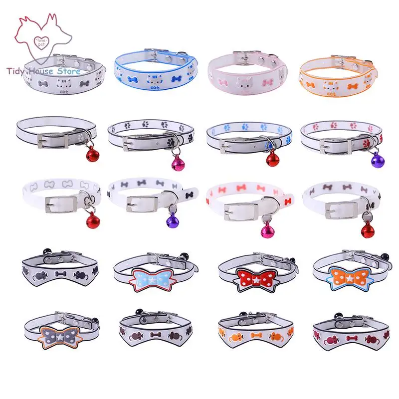 

Fashion Pet Glowing Collars with Bell Glow at Night Dogs Cats Necklace Light Luminous Neck Ring Accessories for Kitten and Puppy