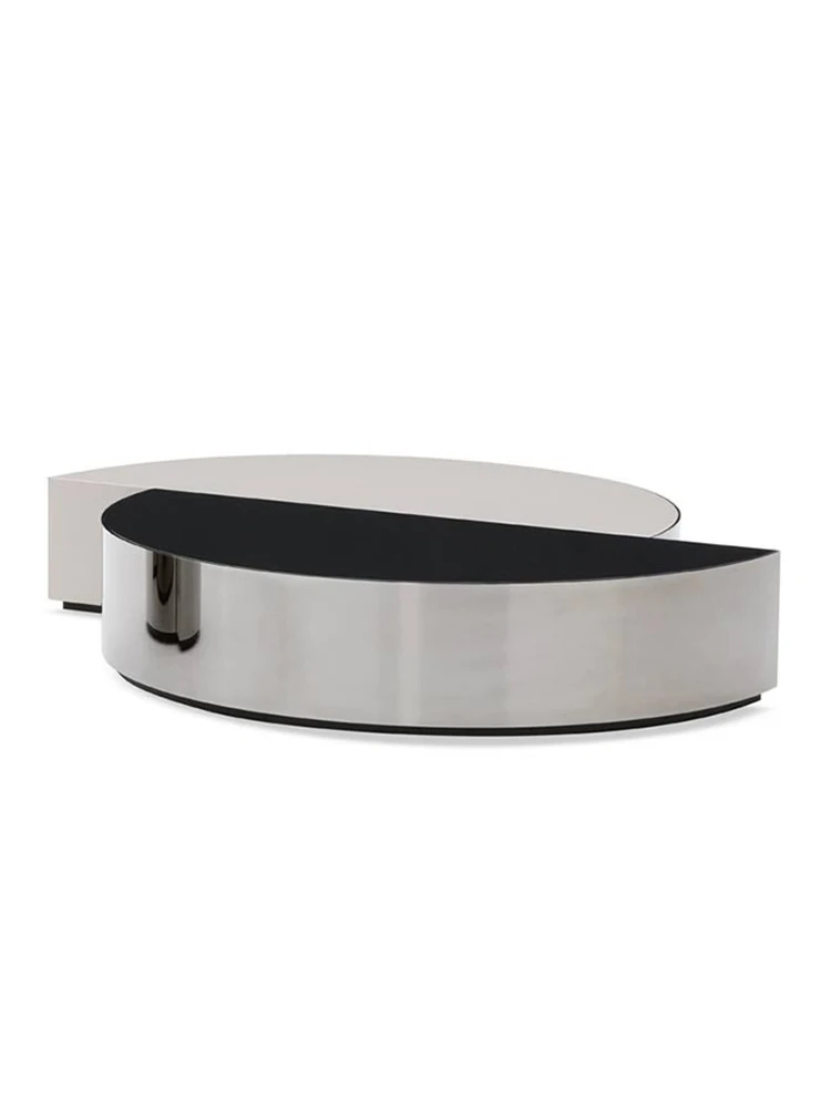 

Italian Style Light Luxury Half Crescent Coffee Table Nordic Simple Living Room Creative Personality Coffee Table