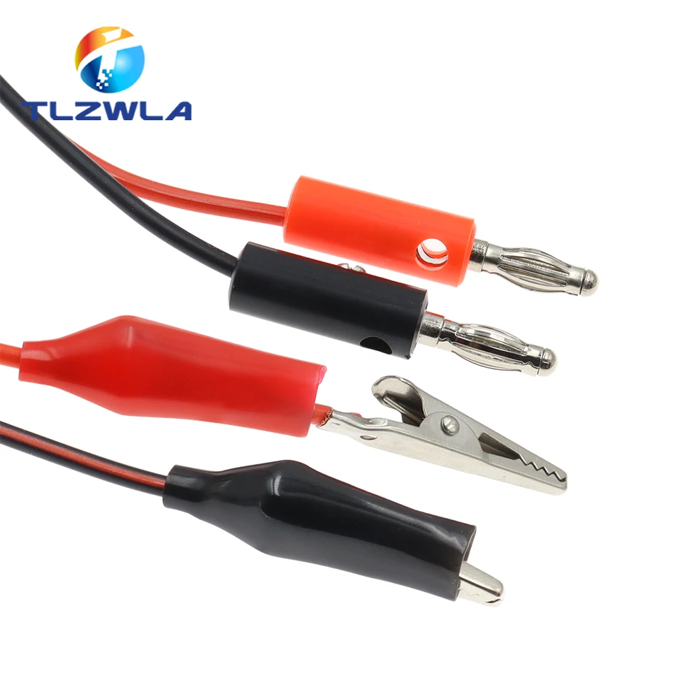 4mm Injection Banana Plug Shrouded Copper Electrical Clamp Alligator Clip Test Cable Leads 1M Testing Probe Alligator Clips Electric Test Clamp Test Lead Cable Test Cable Test Cable Lead Electrical Clamp Test Leads
