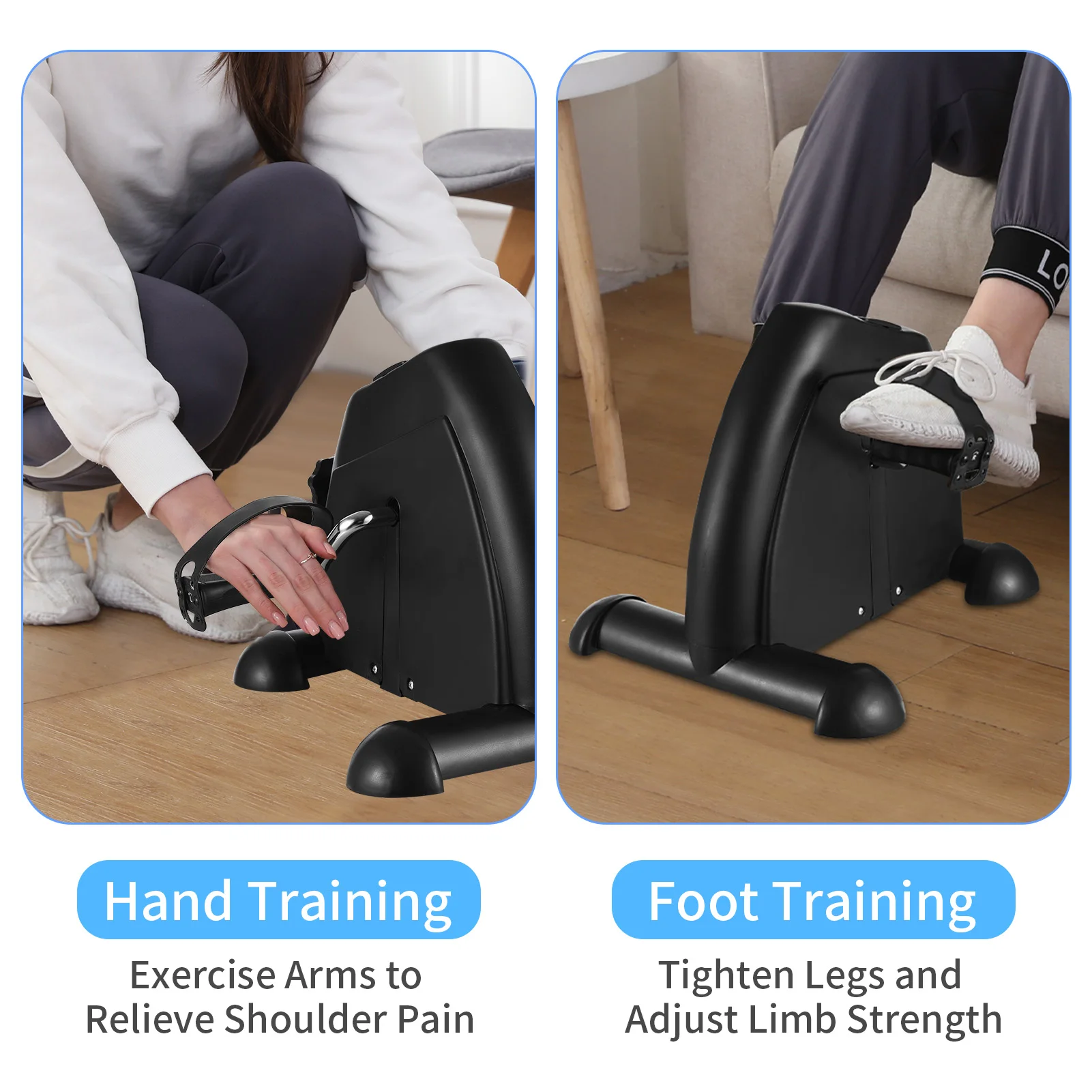 Pedal Exerciser Under Desk Bike for Home Mini Bike for Rehabilitation Hand / Leg Exerciser While Sitting Seated Pedal