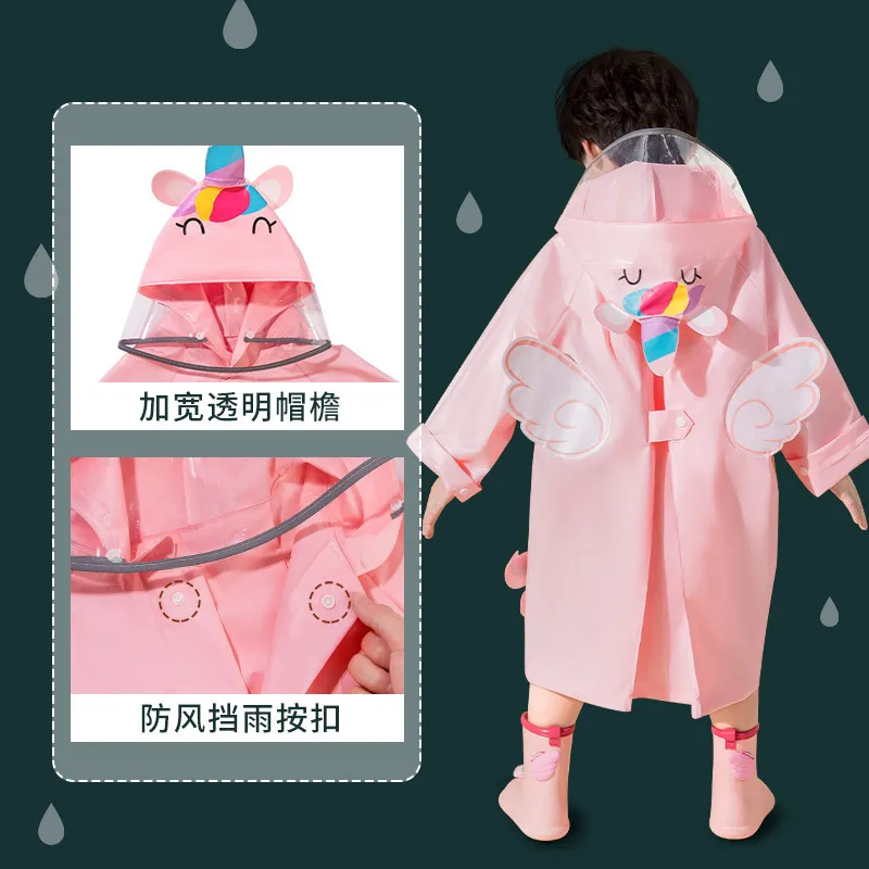 Millikin baby deer cartoon unicorn children's raincoat girls rabbit kindergarten cute poncho rain gear wholesale