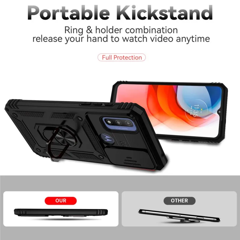 For Motorola Moto G Pure Case Cover phone case phone protector cover ipod cover case For Moto G Pure Coque Fundas Slide Lens Magnet Ring Holder Back Bumper