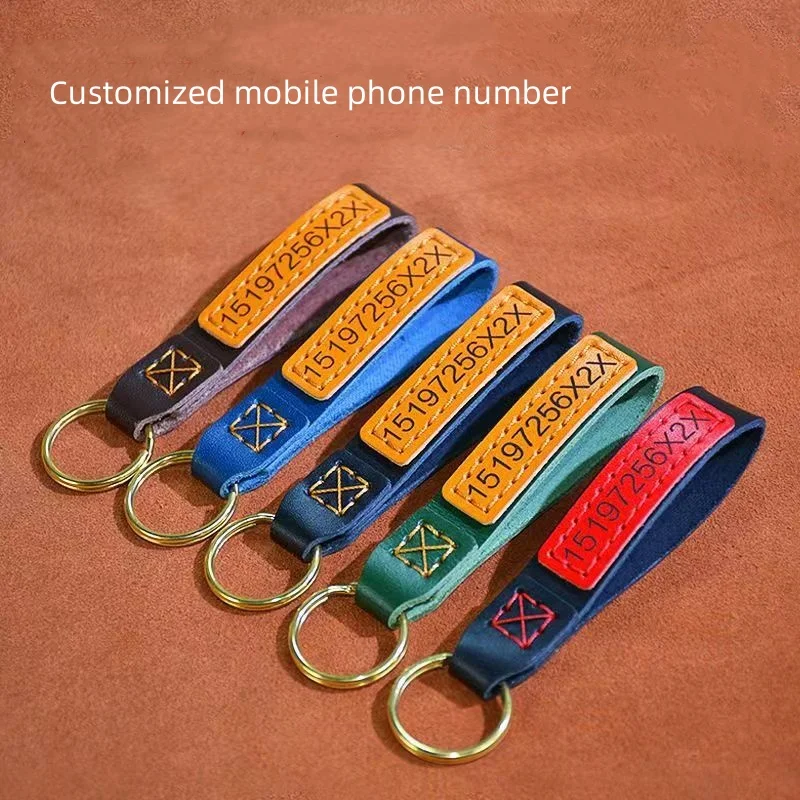 Custom Phone Number Logo Name Keychain Women Men Car Key Ring Laser Engraveing Key Chain Personalized Gift