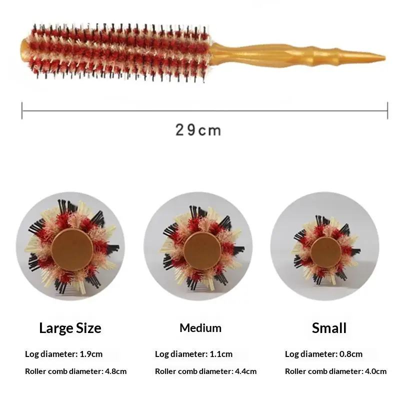 Pettine per lo styling dei capelli, spazzola rotonda per capelli medio-lunghi, massaggio del cuoio capelluto, districante, comoda impugnatura, forniture per salone - immagine 6