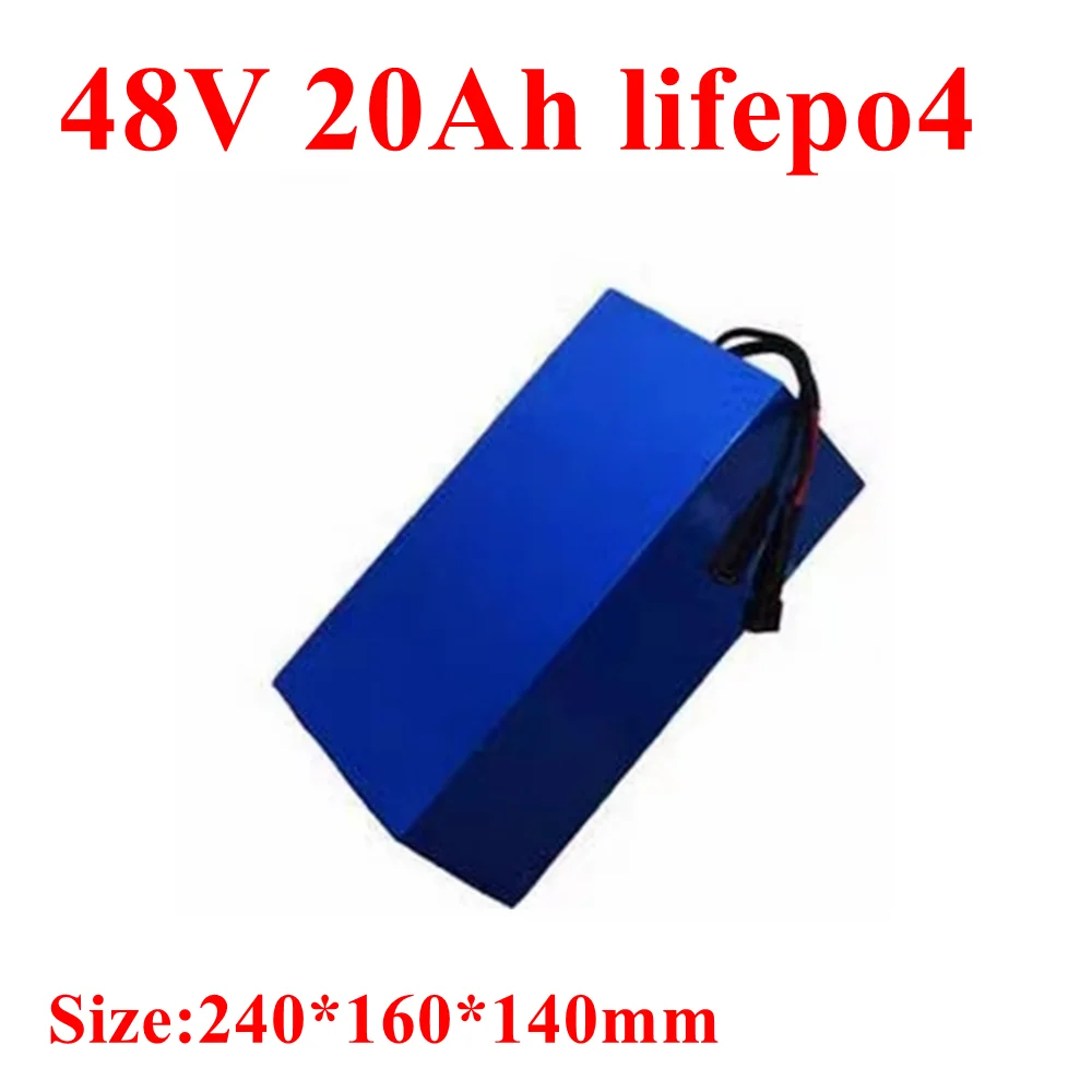 48V 20Ah Lifepo4 Batteria Al Litio 48V 20Ah Lifepo4 Cell Bms 16S 51.2V Per 2000W Electro Scooter Ebike Bicicletta + Caricatore 5A
