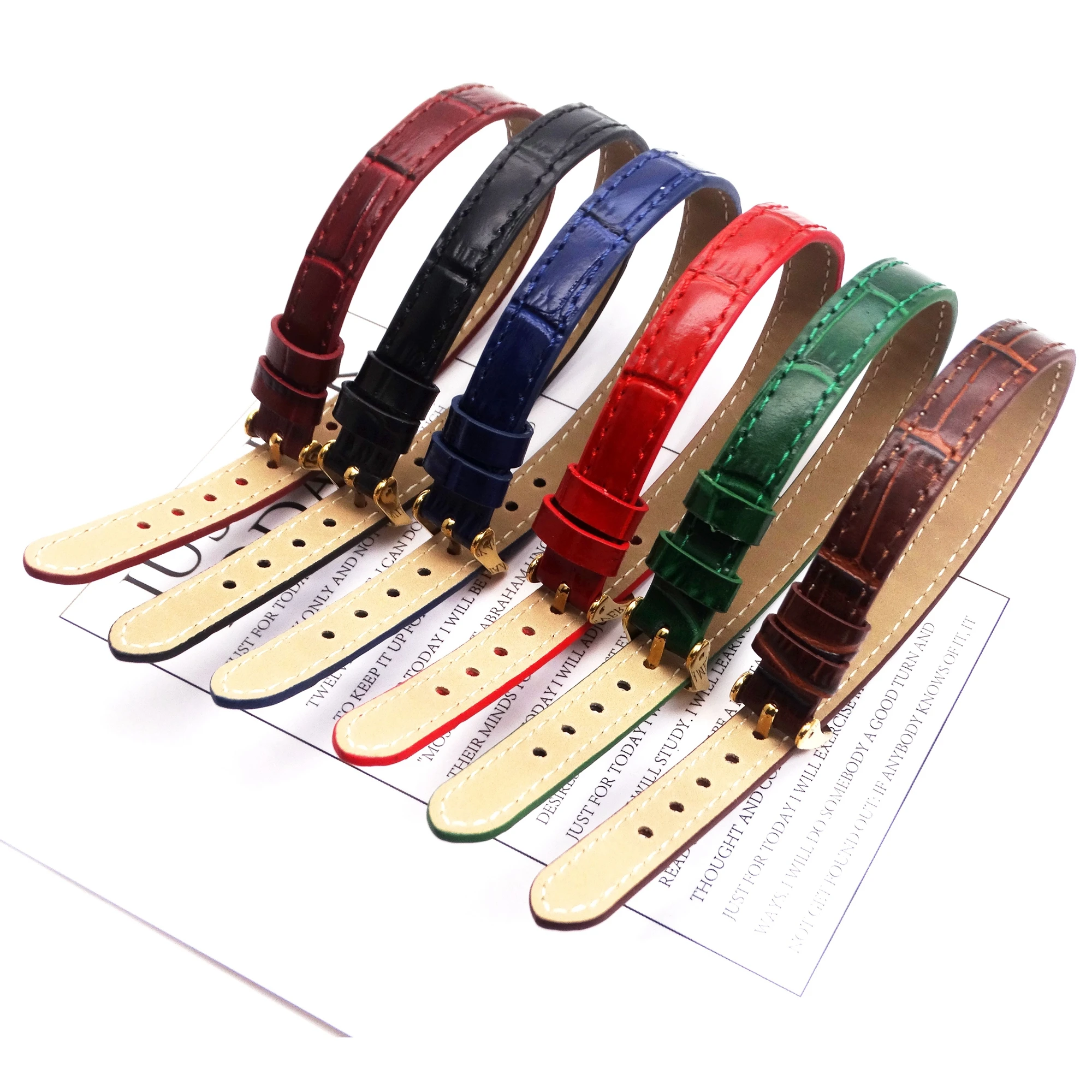 

10mm wide dermis Belt bracelet cowhide leather watchband bracelet Stainless steel fastener DIY accessories Bracelet jewelry
