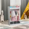 Large Dress up Storage w/Mirror, Kids Costume Organizer, Portable Closets with Non-Woven Drawers,Kids Costume Close Open Storage 2
