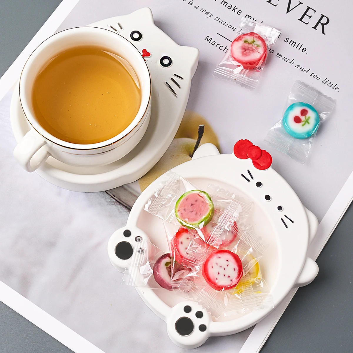 Cat Series Tray Clay Silicone Molds DIY Love Cat Paw Fruit Dish Jewelry Storage Plate Resin Gypsum Plaster Cement Concrete Mould silicone mold