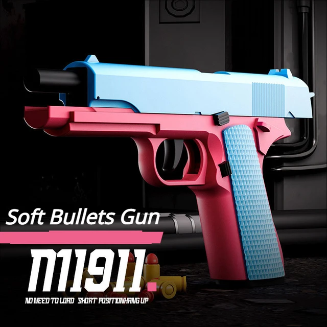 M1911 Colt Toy Gun Pistol Soft Bullet Shell Ejected Blaster Manual Airsoft Air Gun Launcher For Children Adults Shooting Games 4