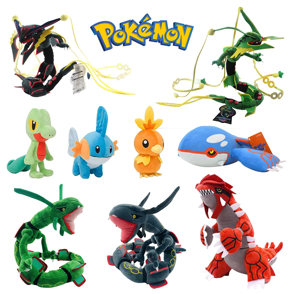 Pokemon Peluche Mega Rayquaza Giocattolo Groudon Kyogre Mudkip Torchic Treecko Anime Cartoon Bambola Di Pezza Bambini Bambini Regali Di Natale