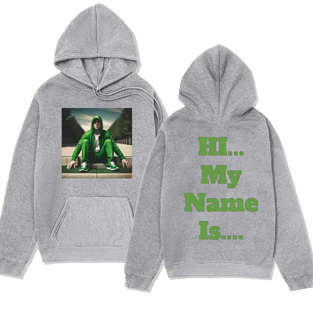 Rapper Eminem Green My Name Ls Hoodies Men Clothing Hip-hop Streetwear Sweatshirts Fashion Oversized Winter Fleece Pullover Male