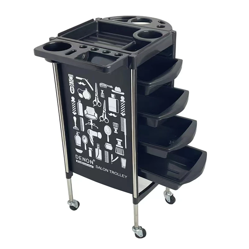 Metal Hair Salon Trolley Station Welding Storage Clear Acrylic Cart Beauty Makeup Carrito Salon De Belleza Furniture ZT50ST
