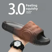 New Summer Large Size Casual Men's Slippers One Character Coconut Design Thick Bottom Couple Style Slippers EVA Outsole