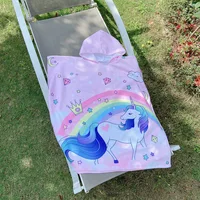 2024 new ultra-fine fiber cape bath towel cartoon print children's cape children can wear hooded bathrobes 1