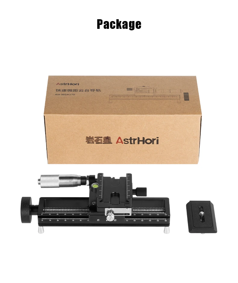 AH-MAG170 170mm Manual Macro Photography Rail Slider With 1/4 Screws Quick Relea