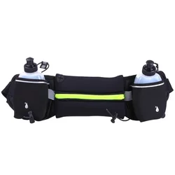 Enhanced Running Waist Bag for Outdoor Activities - Lightweight and Hydration-Ready (Green-2 water bottle)
