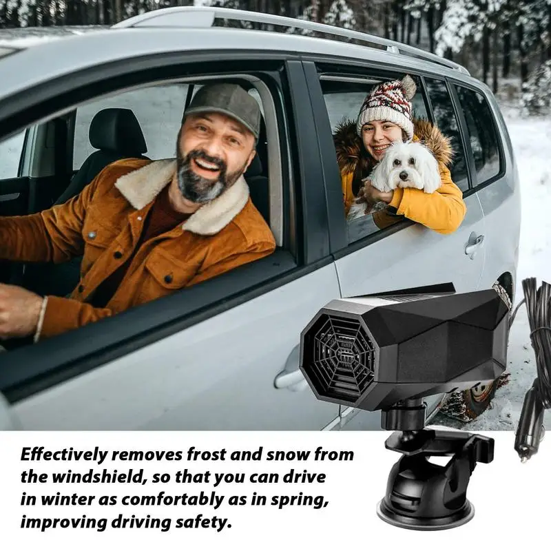 

12V Car Heater Portable Heater With 360 Degree Rotary Base Windshield Defroster Fast Heating Fans Car Electrical Accessories