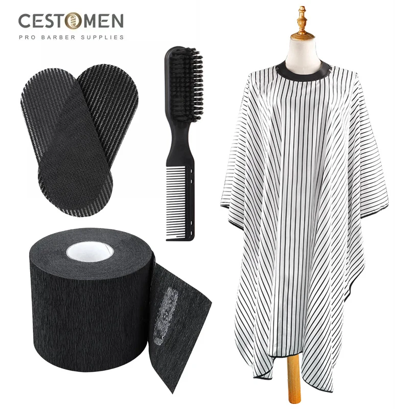 

Professional Barber Capes Stripe Pattern Hair Stylist Aprons Cutting Hair Waterproof Cloth Salon Hairdressing Gown Haircut Wrap