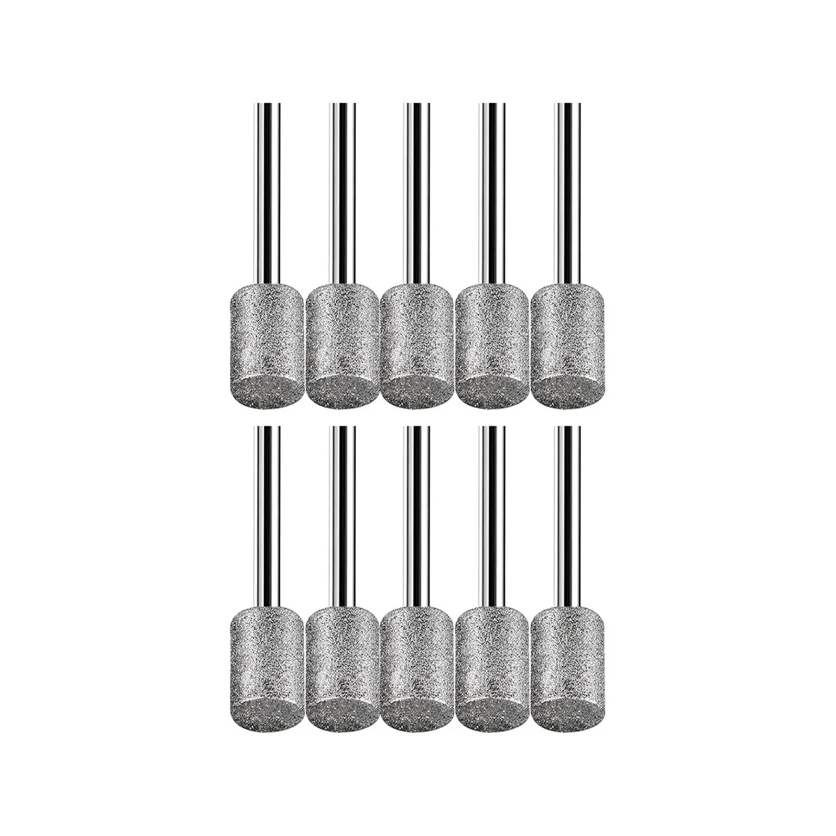 

10Pcs8mm Cylindrical Head Diamond Burr Stone Carving Grinding Set for Stone Rocks Glass Ceramics-for Dremel-Rotary Tools