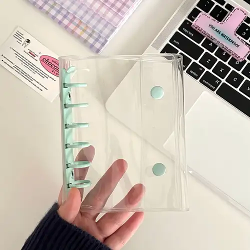 A7 Widening Double Button Transparent PVC Soft Cover Binder Cover Journal Sketchbook Accessories Diary Office Supplies - Image 18