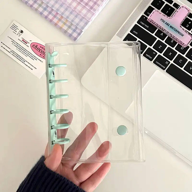 A7 Widening Double Button Transparent PVC Soft Cover Binder Cover Journal Sketchbook Accessories Diary Office Supplies - Image 18