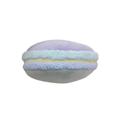 Colorful Macaron Plush Round Decorative Cushion - Soft and Cute Plush Toy Pillow (PURPLE)