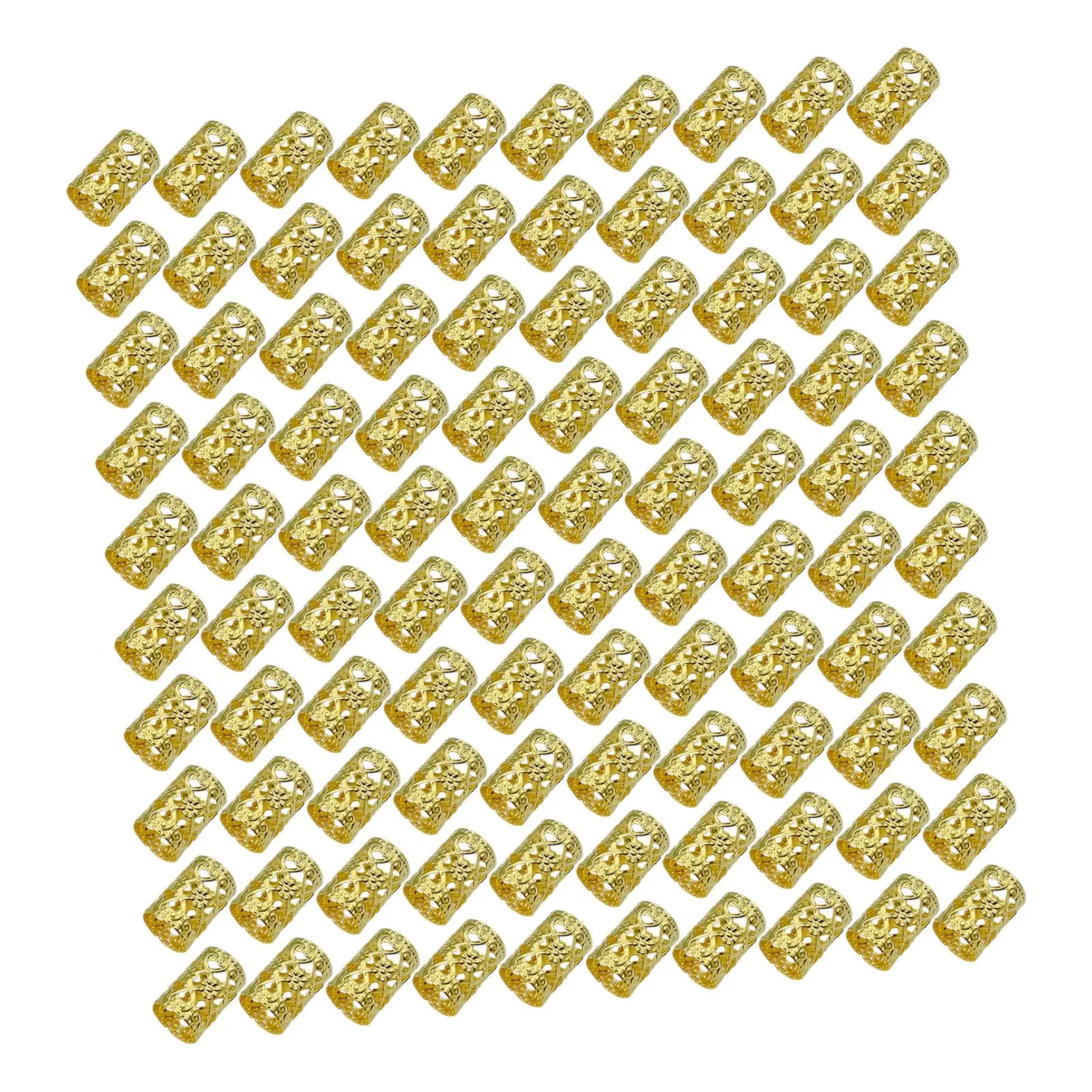 100개 드레드락 비즈 링, 속이 빈 수염 비즈, 헤어 브레이드, 웨딩, 카니발, ..