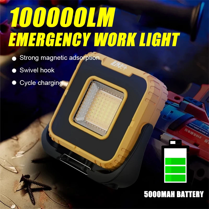 10000LM Ultra Bright LED Searchlight Portable Flashlight Rechargeable Outdoor Waterproof Magnetic Emergency Work Light