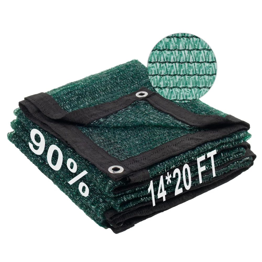 Green Shade Cloth Sun Shade Net with Grommets Sunblock Net Mesh Tarp for Garden Plants Cover Greenhouse and Patio HDPE Sunshade