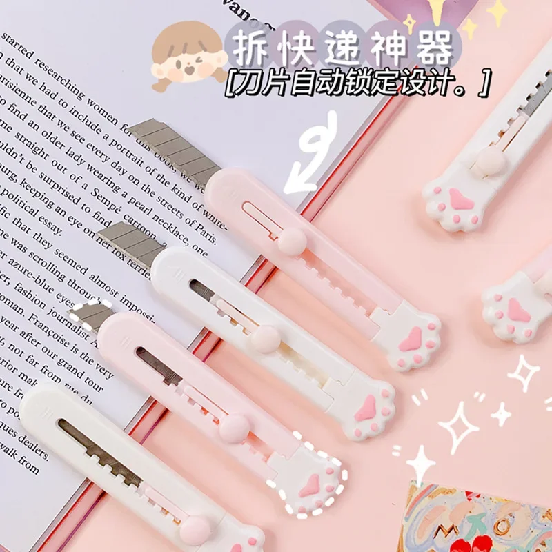 Utility Knife Paper Cutter 1pc Mini Portable Scissors Utility Knife Paper Cutter Cutting Paper Razor Blade Office Stationery Cutting Supplies