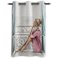 Beautiful Woman Luxury Curtains Living Room Bedroom Window Curtain Valance Curtains For Kitchen Home Decor 2