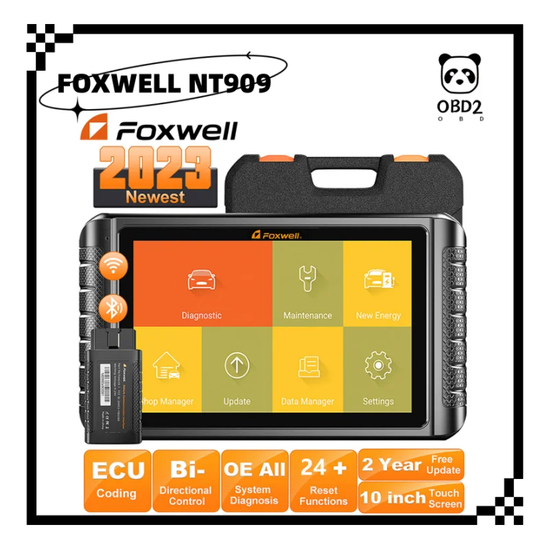 

2023 FOXWELL NT909 OBD2 Bidirectional Auto Scan Tool ECU Coding All System Car Diagnostic Tools CAN-FD/DOIP FCA AutoAuth Scanner