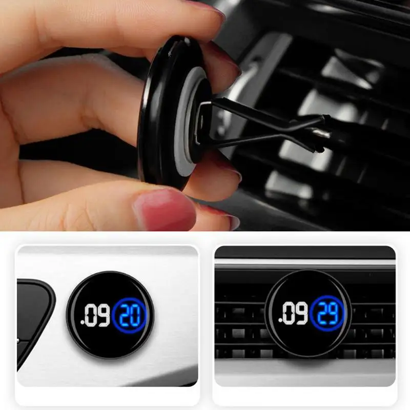 Clock For Vehicle Dashboard Waterproof Stick On Dashboard Clock Touch Control Clocks For Convertible Car SUV Travel Auto