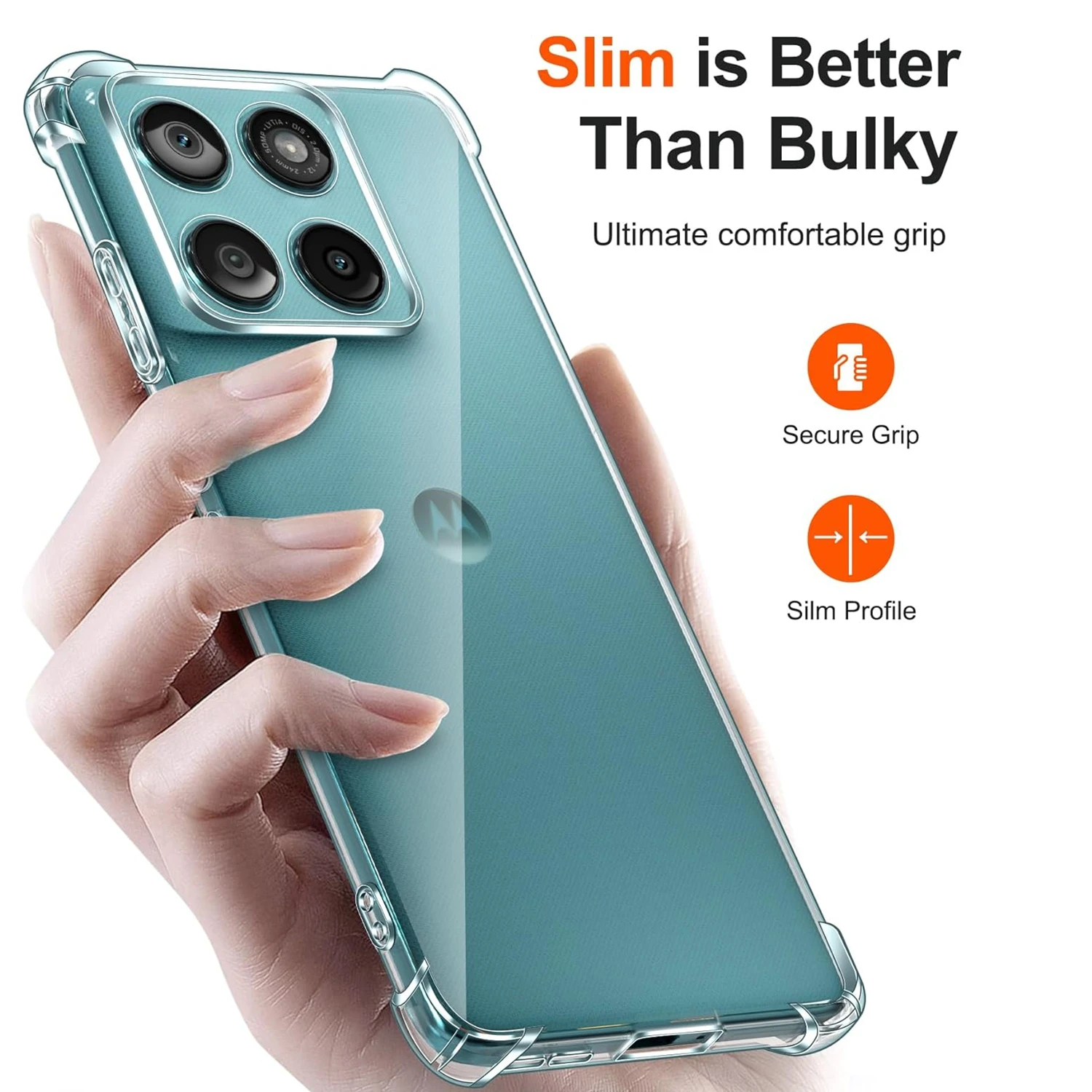 Shockproof Transparent TPU Protective Phone Case, Clear Cover Shell