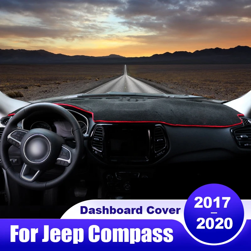 

Чехол для приборной панели автомобиля, Противоскользящий коврик для Jeep Compass 2017 2018 2019 2020